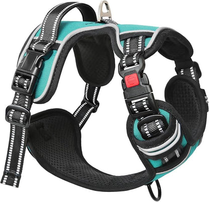 Timos Dog Harness,NO Need Go Over Dogs Head 3 Snap Buckles Pet Harness with 2 Leash Clips,Adjustable Soft Padded No-Pull,Reflective No-ChokeOxford Vest for Small Medium Large Dogs,X-Large (Pack of 1)