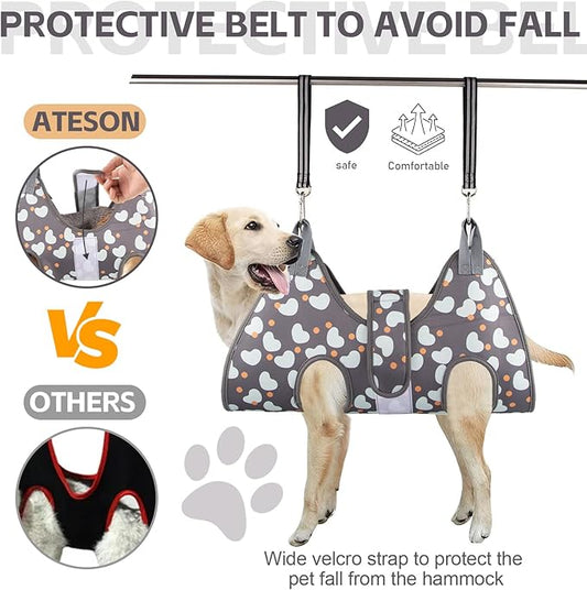 Dog Grooming Hammock for Medium/Large Dogs with Nail Clippers/Nail Trimmers, Dog Grooming Harness for Nail Trimming, Pet Grooming Sling Helper