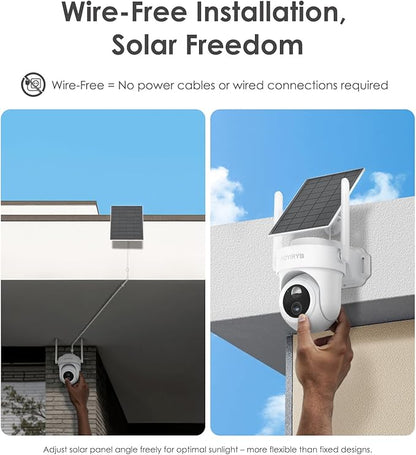 4K Wireless Outdoor Security Camera, Battery & Solar Powered – Single Add-on Unit, Requires Homebase, Not for Standalone Use, No WiFi Direct Connection, Supports Up to 8 Cameras per Homebase