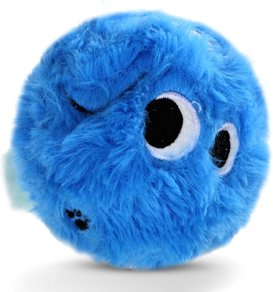 Dog Squeaky Toy, No Stuffing Plush Ball Dog Toy for Small Meduim Breed, Indestructible Puppy Chew Toys for Teething Chewing Interactive Fetch Play to Keep Them Busy, Blue, 3.1Inch