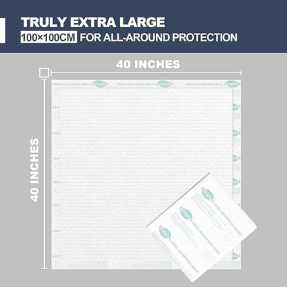 Heavy Duty Underpads 40x40 Inch - 180 Gram Absorbent Disposable Bed Pads, Leakproof Waterproof Protection for Incontinence, Elderly Care, Pets & Postpartum (10 Count, Discreet Packaging)