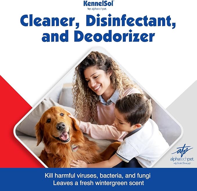 atp 1-Step Kennel Cleaner - EPA Registered Liquid Concentrate Disinfectant and Deodorizer, Effective Against Bacteria and Viruses - 1 Pint by Alpha Tech Pet