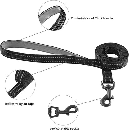 Dog Harness and Leash Set, No Pull Soft Mesh Puppy Harness for Small Medium Dogs, Cats - Step in Reflective Breathable Lightweight Vest Harness for Walking, Training - Black, S