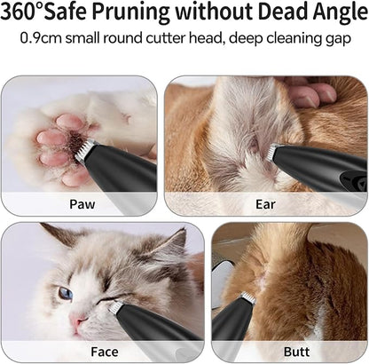 Dog Clippers for Grooming, Low Noise Cordless Dog Paw Trimmer, Rechargeable Small Pet Hair Trimmer for Grooming (Black)