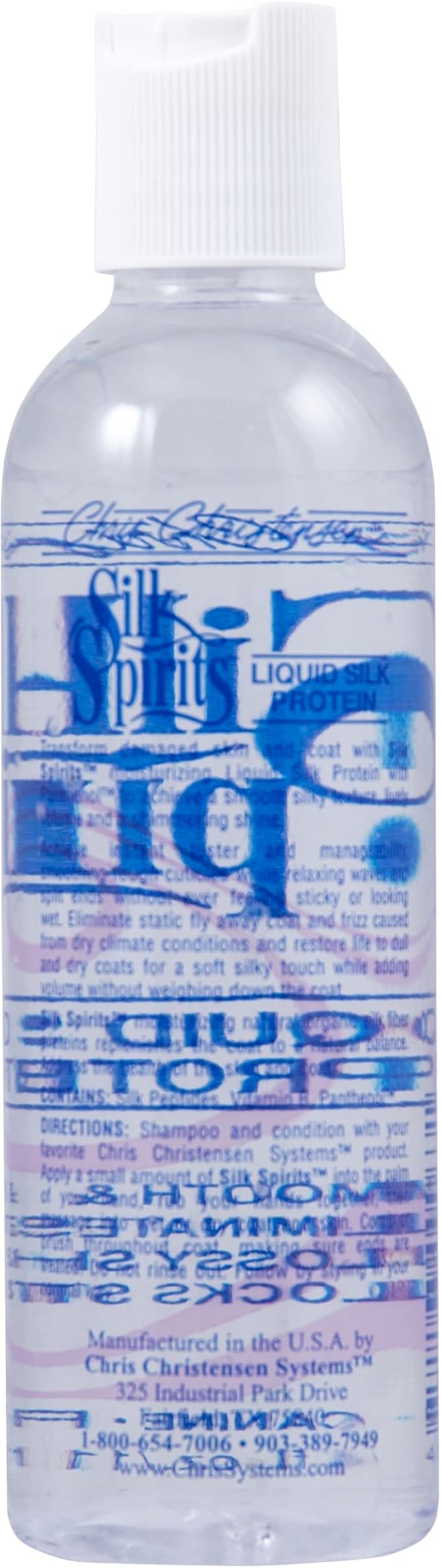 Chris Christensen Silk Spirits, Liquid Silk Protein, Dog Conditioner for Long Hair Dogs and Drop Coated Dogs, Groom Like a Professional, Made in USA, 4 oz