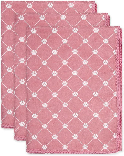 Bone Dry Pet Grooming Towel Collection Absorbent Microfiber X-Large, 41x23.5", Trellis Hunter Green