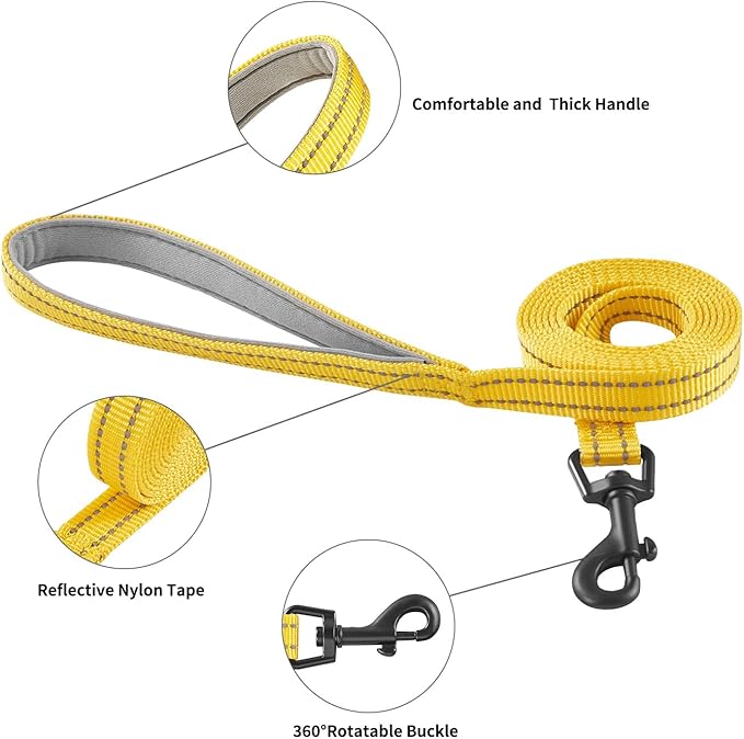 Dog Harness and Leash Set, No Pull Soft Mesh Puppy Harness for Small Medium Dogs, Cats - Step in Reflective Breathable Lightweight Vest Harness for Walking, Training - Yellow, S