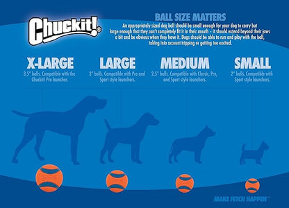 Chuckit! Dog Tennis Ball Dog Toy, Medium (2.5 Inch Diameter) for dogs 20-60 lbs, Shrink Wrap Pack of 2