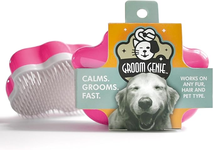 Large 5" Dog Pet Hair Massaging Brush Grooming Tool for Cats Dogs Long or Short Hair Raspberry Pink