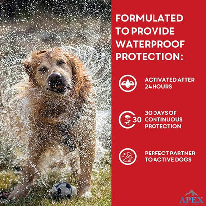 Apex Plus Flea and Tick Prevention for X-Large Dogs (89-132 lbs) | 6-Month Supply | Waterproof, 24-Hour Activation, 30-Day Protection