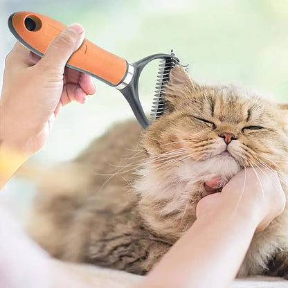 Dog Brush - Reduce Dog Shedding, Long Hair Dog Brush, Orange Set