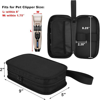 Cosmos Dog Clipper Carrying Case Bag for Pet Grooming Kit Storage, Cat Shaver Trimmer Organizer With Handle (Grooming Kits NOT Included)