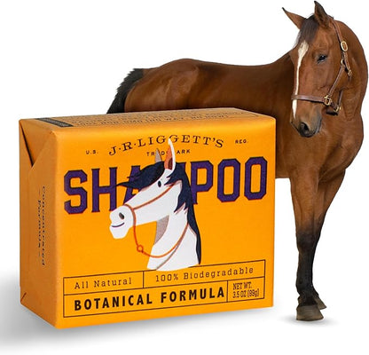 J·R·LIGGETT'S Botanical Horse Solid Bar Shampoo for Sensitive Dry Skin | Antibacterial | Hypoallergenic Biodegradable | 100% Eco-Friendly Natural Ingredients | Detergent-Free | 3.5oz.