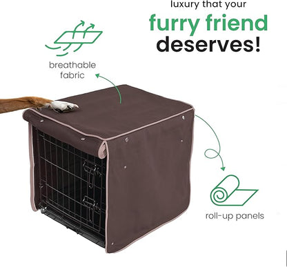 Molly Mutt Landslide Dog Crate Cover, 100% Cotton Canvas Cover with 2 Roll-Up Panels, Ideal for Dog or Cat Crate, Durable, Washable, and Free of Harmful Chemicals, 30" x 21" x 24"
