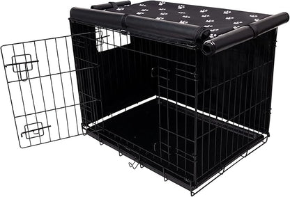 Dog Crate Cover for Wire Cages 24 30 36 42 48 Inch Outdoor Pet Kennel Cover Machine Wash & Dry (Cover Only) (24 Inch Crate Cover (24"x18"x19"))