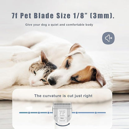 Detachable Pet Dog Grooming Clipper Ceramic Blade,Compatible with Whal Arco, Bravura, Chromado, Creativa, Figura & Motion - Pet, Dog & Horse Clippers,Size 7F Cut Length 1/8"(3mm)