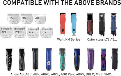 Detachable Ultra Edge Dog Clipper Blade - Constructed of Carbonized Steel, Resists Heat and Rust with Long-Lasting Sharp Edges - A5 Series (5FC: 1/4" (6.3MM))