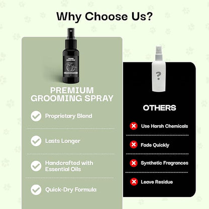 605Products Premium Dog Cologne & Odor Eliminator - Long Lasting Puppy Perfume, Deodorant & Grooming Spray with Essential Oils, (2oz) 3-Pack Combo Set