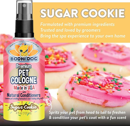 Bodhi Dog Natural Dog Cologne (Sugar Cookie) - Premium Scented Deodorizing Pet Perfume with Conditioner for Dogs & Cats - Keeps Pets Fresh & Clean - Gentle and Safe Formula, Made in USA (4 Fl Oz)