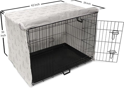 Lunarable Sail Boat Dog Crate Cover, Heart Patterned Sail with Anchor Ships Transportation Nautical, Easy to Use Pet Kennel Cover for Medium Large Dogs, 42 Inch, Blush Black White