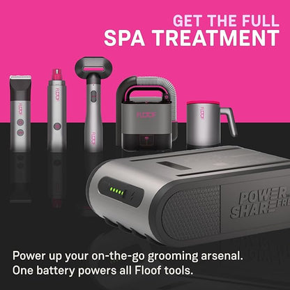 FLOOF Hair Trimmer Grooming Kit, Low Noise Dog Clippers & Nail Grinder, 20V Powershare Freedom, Portable Pet System (Battery & Charger Included)