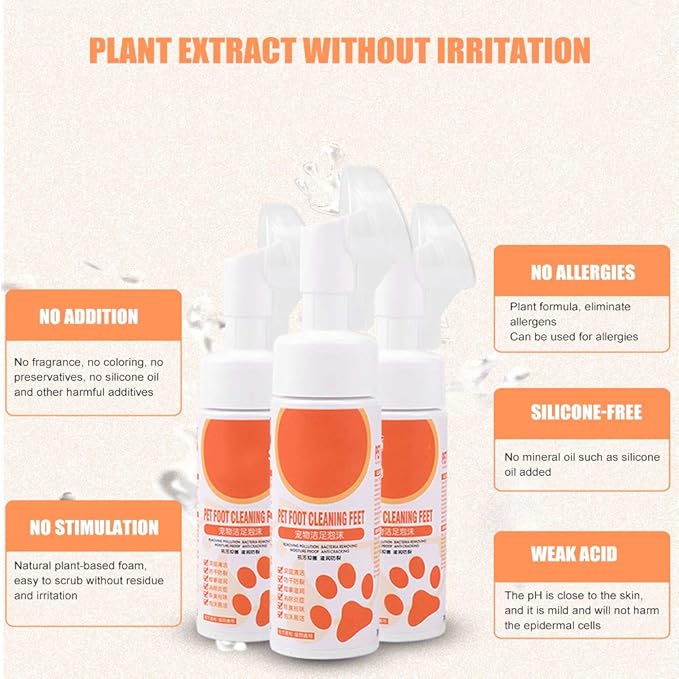 Dog Cleaner, Dog Claws Clean Foam, Pet Foot Cleaning Foam, Washing Foam, Pet Foot Care for Dogs Cats General