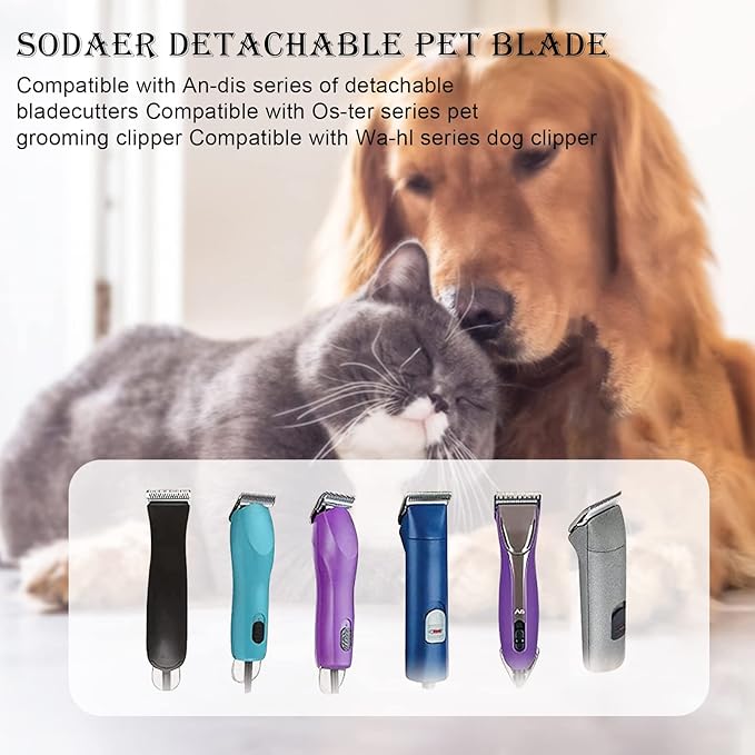 Blade Dog Grooming Detachable Ceramic Blade Compatible with Andis,Oster A5,Wahl KM Series Clippers(Gold) (10+15+30+40+4F+5F+7F)