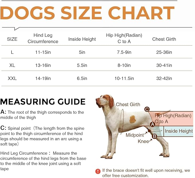 Dog Hip Support Brace - Adjustable Dog Leg Brace for Hip Dysplasia/Arthritis/Pain Relief, Warm & Breathable Luxating Patella Stabilizer, Post-Surgery Recovery(Size L)