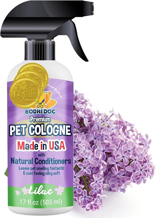 Bodhi Dog Natural Dog Cologne (Lilac) - Premium Scented Deodorizing Pet Perfume with Conditioner for Dogs & Cats - Keeps Pets Fresh & Clean - Gentle and Safe Formula, Made in USA (17 Fl Oz)
