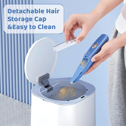 Dog Cat Home Hair Clipper Vacuum Portable Electric USB Rechargeable Pet Grooming Tools,Blue