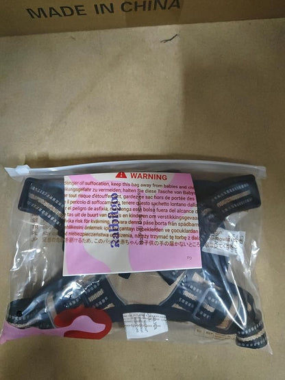 rabbitgoo Dog Harness No Pull with 2 Leash Clips, Adjustable Soft Padded, Reflective Oxford No Choke Pet Vest with Easy Control Handle for Small Dogs, Beige, S