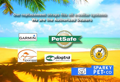 Sparky Pet Co- Surefit ECollar Replacement Strap -Bungee Dog Collar Waterproof -Adjustable-Secure Nexus Wheel Lock-for Electronic Training & Invisible Fence Systems -3/4"(Reflective Orange)