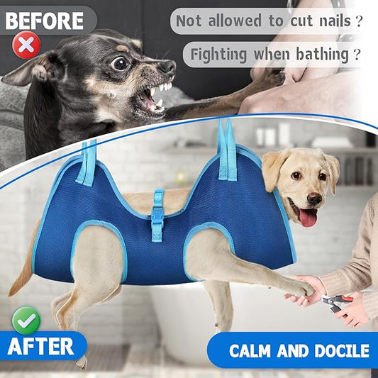 Supet Dog Grooming Hammock, Helpful Hammock for Nail Trim, Restraint Sling for Nail Clipping, Cat Grooming Hammock for Dog Pet to Nail Trimming