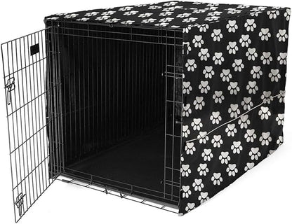 Morezi Dog Crate Cover for Wire Crates, Heavy Nylon Waterproof, Fits Most 36" inch Dog Crates, Easy to Put On, Take Off, and Adjust - Cover only - Black - Large