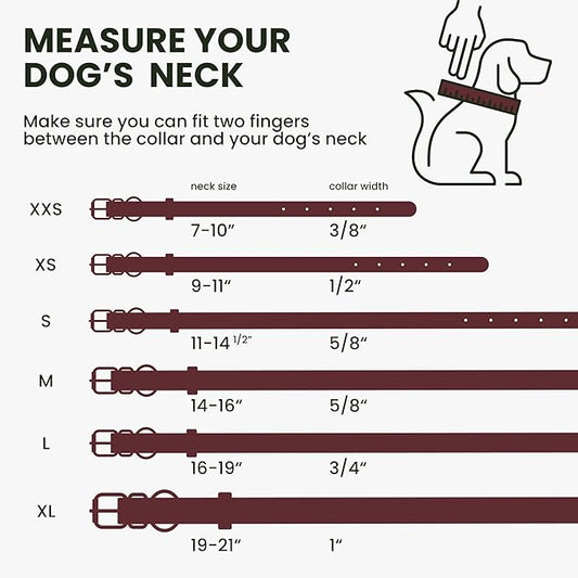 BRONZEDOG Rolled Leather Dog Collar with QR ID Tag Adjustable Soft Round Collars for Small Medium Large Dogs Puppy Cat (16" - 19" Neck Size, Burgundy)