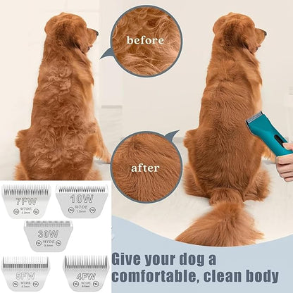 Wide Blades for Dog Grooming Blades Compatible with Andis,Oster A5,Wahl km10 Dog Clippers Stainless Steel Blades Blades for Animal Dog,Cat,Horse, (#4FW(9.5mm))