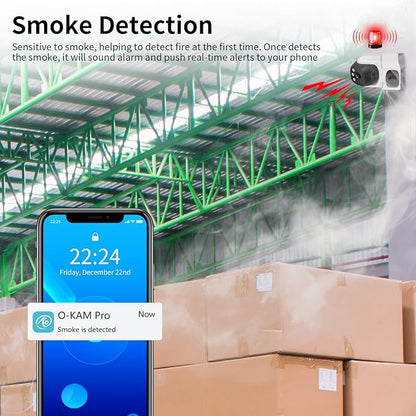 VSTARCAM Indoor Security Camera with Smoke Detection, 2K UHD Smoke Detector Camera, Motion Detection, Auto Tracking, Color Night Vision, 2-Way Audio, Cloud & SD Card Storage(up to 256GB)