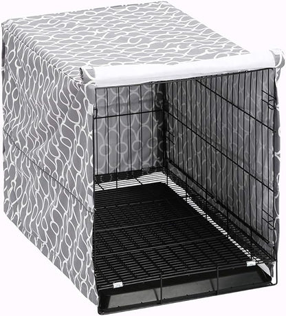 Pethiy Dog Crate Cover for Wire Crates, Fits Most 24" inch Dog Crates. Easy to Put On, Take Off, and Adjust - Cover only -Gray-24 Inch