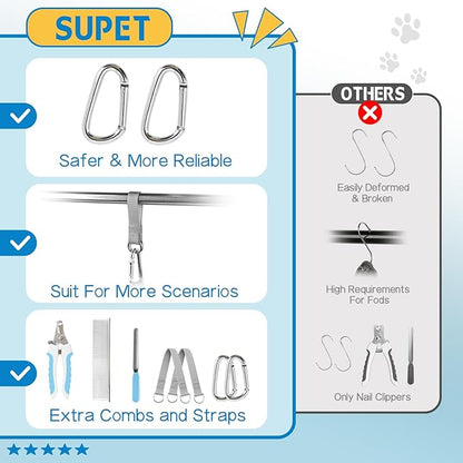 Supet Dog Grooming Hammock Harness for Cats Dogs, Relaxation Pet Grooming Hammock Restraint Dog & Small Animal Leashes Sling for Grooming Dog Grooming Helper for Nail Trimming Clipping Grooming L