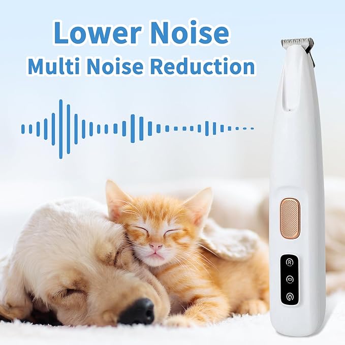 Upgraded Dog Paw Trimmer with LED Light, Low Noise Cat Clipper for Grooming, 18mm Widen Blade Digital Display Pet Paw Trimmer for Paws, Ears, Face, Waterproof Rechargeable Paws Clipper for Dog Cat