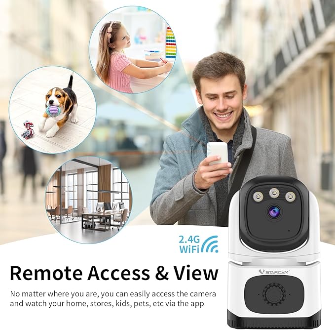 VSTARCAM Indoor Security Camera with Smoke Detection, 2K UHD Smoke Detector Camera, Motion Detection, Auto Tracking, Color Night Vision, 2-Way Audio, Cloud & SD Card Storage(up to 256GB)