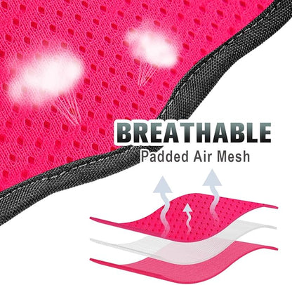 BARKBAY No Pull Dog Harness Large Reflective Dog Harness with Front Clip and Easy Control Handle for Walking Training Running with ID tag Pocket(Pink/Black,M)