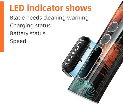 shernbao Professional Animal Grooming Clipper for Thick Heavy Coats, 5-Speed Low Noise Powerful Corded/Cordless 5-in-1 Blade for Small & Large Pet, Dog, Cat, Horse