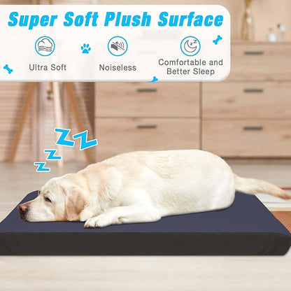 Dog Bed Covers Replacement Washable 100% Waterproof Dog Bed Cover 2 Pack Soft Noiseless Dog Bed Sheets for Dog Bed/pet Bed, 44" x 35" Blue
