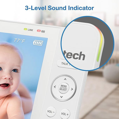 VTech Video Baby Monitor with 7" Color LCD Screen, Portable, Long Battery Life, Clear Audio/Video Quality, Secure Tranmission, No Wi-Fi, 2-Way Audio, Temperature Sensor, Travel Monitor: 819 Max
