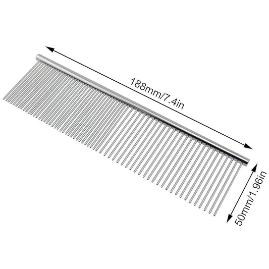 XGNG Stainless Steel Diffractive Comb Sparse and Dense Teeth Knotting Grooming Comb for Dogs and Cats Paper Feather Tool Origami