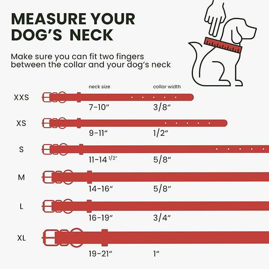BRONZEDOG Rolled Leather Dog Collar with QR ID Tag Adjustable Soft Round Collars for Small Medium Large Dogs Puppy Cat (7" - 10" Neck Size, Classic Red)