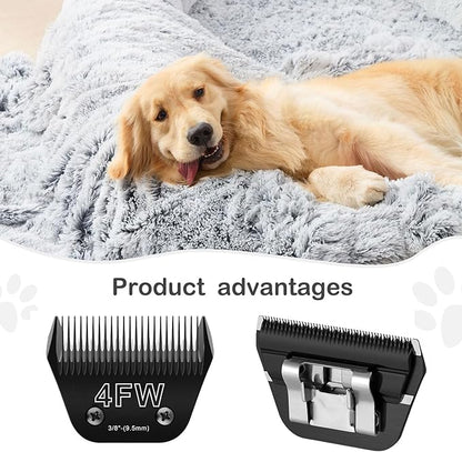 4FW Wide Blades for Dog Grooming Blades Compatible with Andis Dog Clippers Blades,Dog Clipper Blades Compatible with Oster A5,Wahl km10 Dog Clippers for Horse Dog Cat Animals