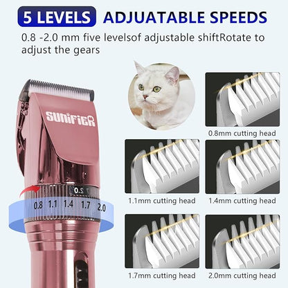 Professional Dog Grooming Clippers for Thick Coat - Dog Hair Trimmer for Grooming- Sheep Shears for Thick Hair – Pet Grooming Clippers for Dogs, Cats, Sheeps, Horse (Rose Gold)