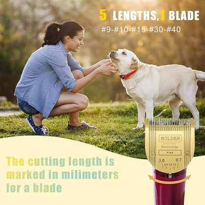 COSYONALL Adjustable Dog Grooming Clipper 5-in-1 Blade Compatible with WAHL Professional Animal Clipper Arco, Bravura, Chromado, Creativa, Figura, and Motion Pet, Dog, and Horse (Gold/1PC)